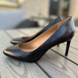 Calvin Klein Black Leather Heels - Size 8